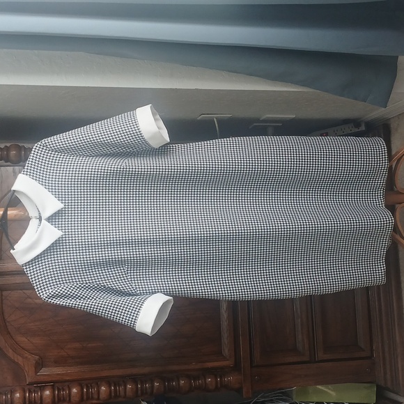 Shelby & Palmer Womens Size 16 Houndstooth Collared Midi Dress - Picture 1 of 9